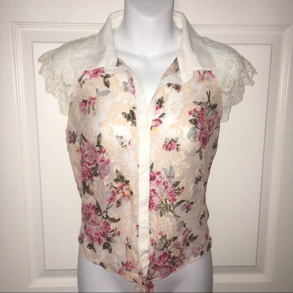 Lace floral top